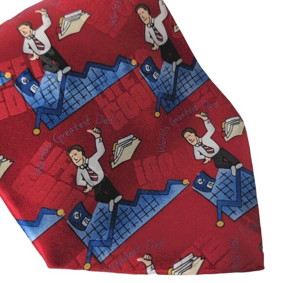 Vicky Davis World's Greatest Dad Silk Necktie - Picture 3 of 7